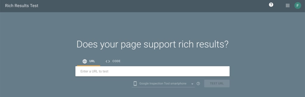Home page of the Google's Structured Data Testing Tool