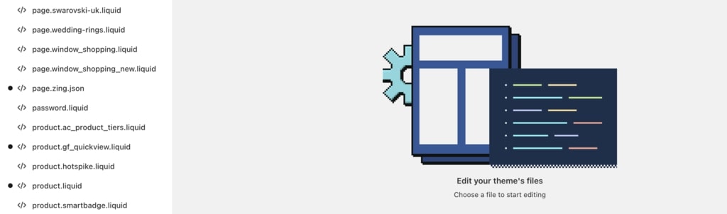 The Shopify theme editor