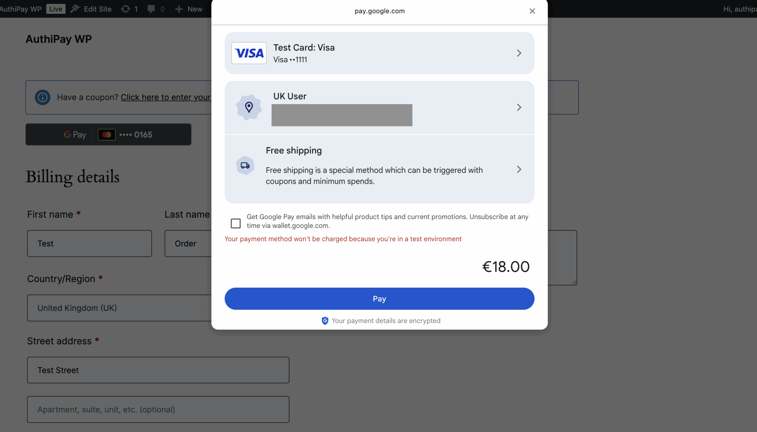 AIB-MS-AuthiPay-WooCommerce-express-checkout-pop-up