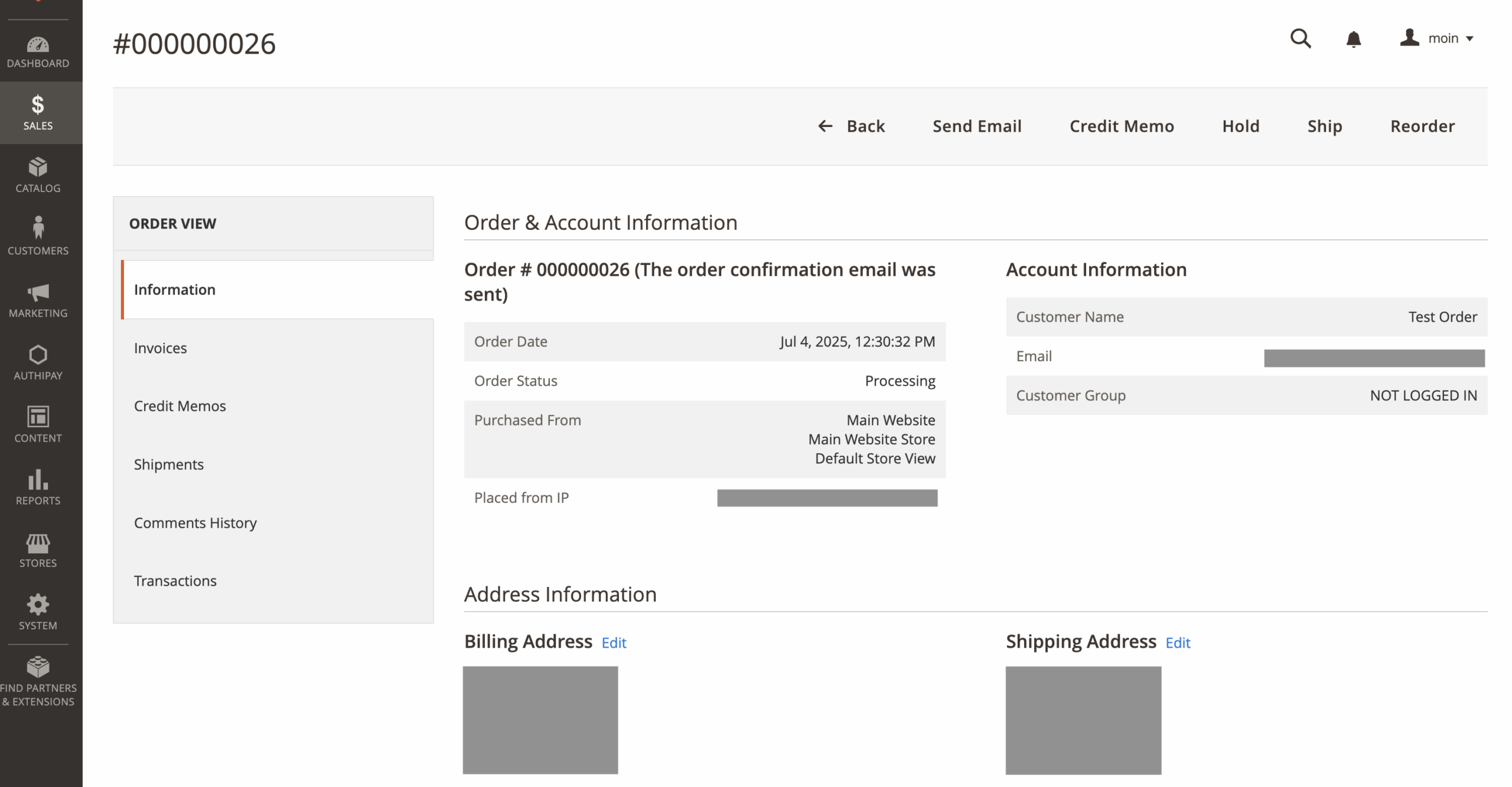 AIB-MS-AuthiPay-Magento-order-details-page