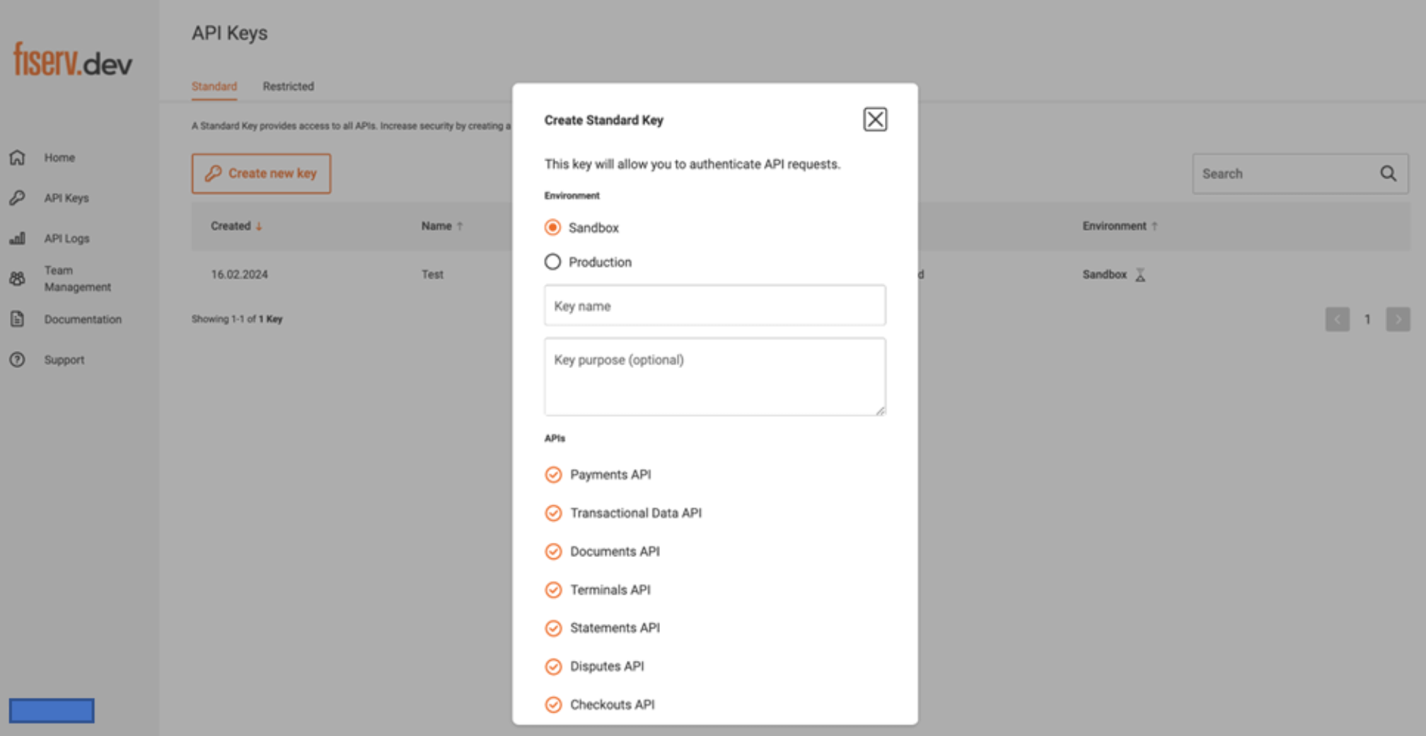 Create Standard Key