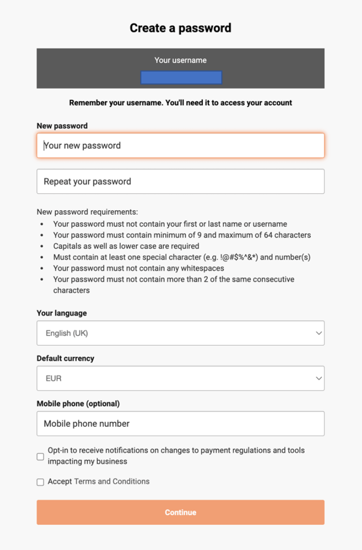 Create a password