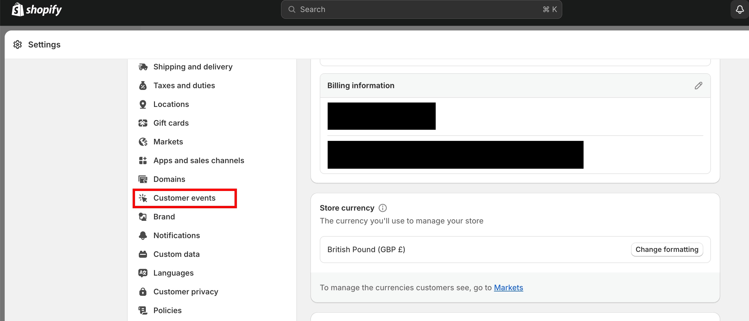 shopify customer events settings min