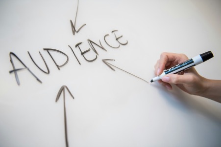 Audience text on whiteboard