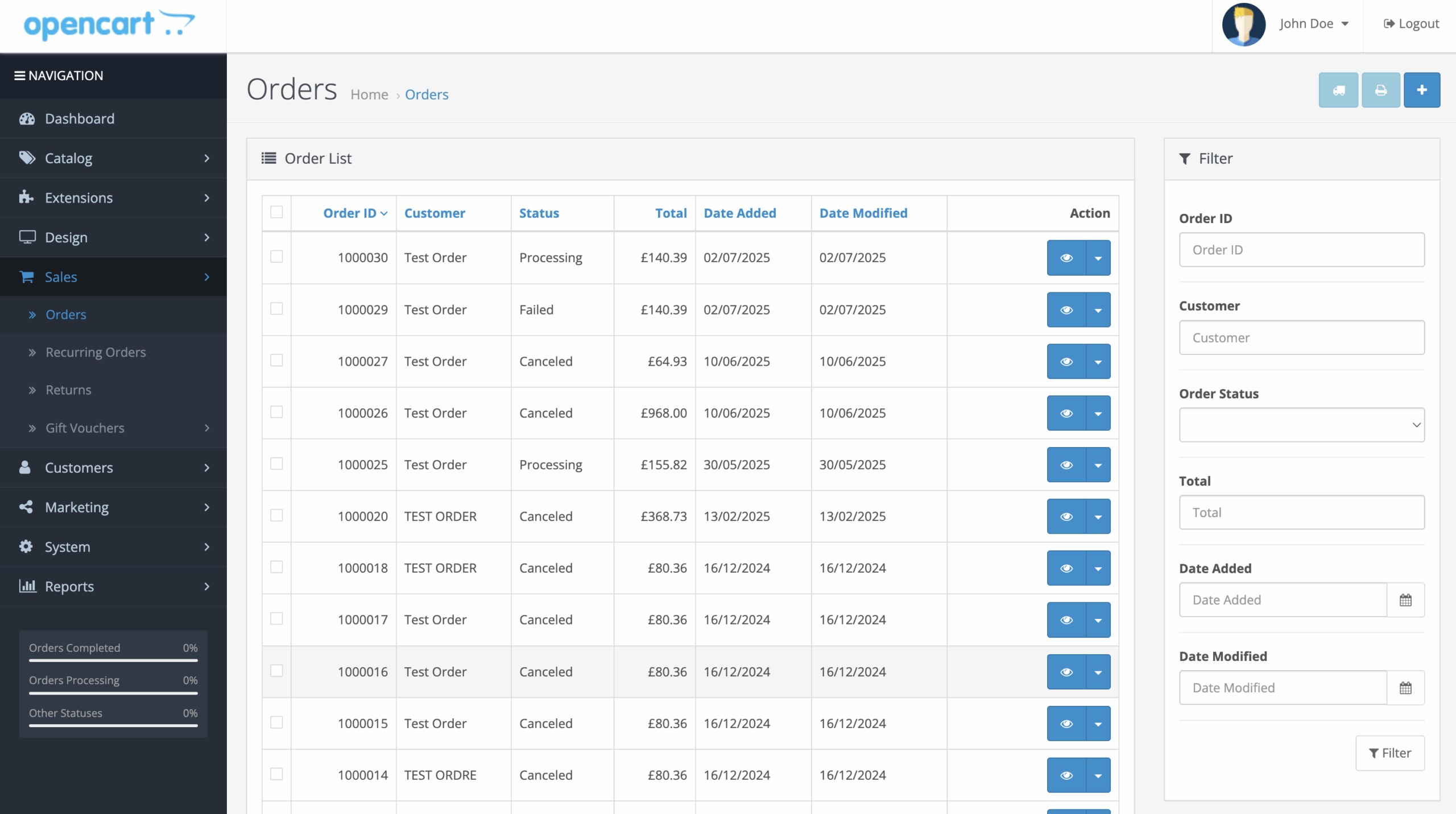 LBOP-OpenCart-Hosted-solution-order-list